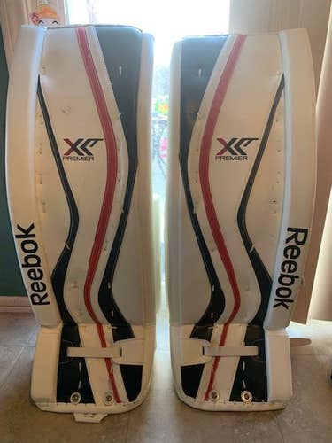Red Used Senior 34" Reebok Premier XLT Goalie Leg Pads