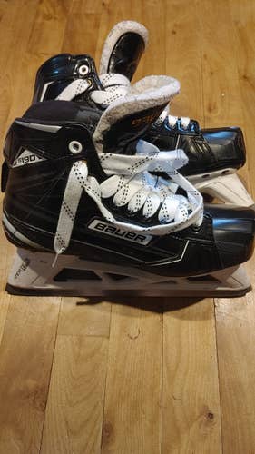Senior Used Bauer Supreme S190 Hockey Goalie Skates Regular Width Size 8.5