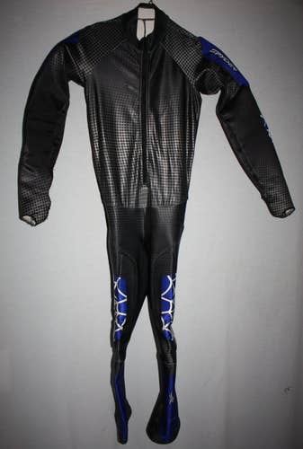 SPYDER Medium GS ski race suit *Padded* Black/Blue Adult size M *Excellent condition*