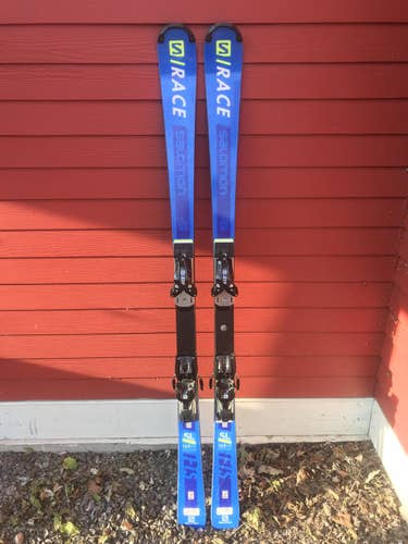 Great Condition Used 2019 Salomon Racing 165cm SL Skis w/ 19 Din Bindings