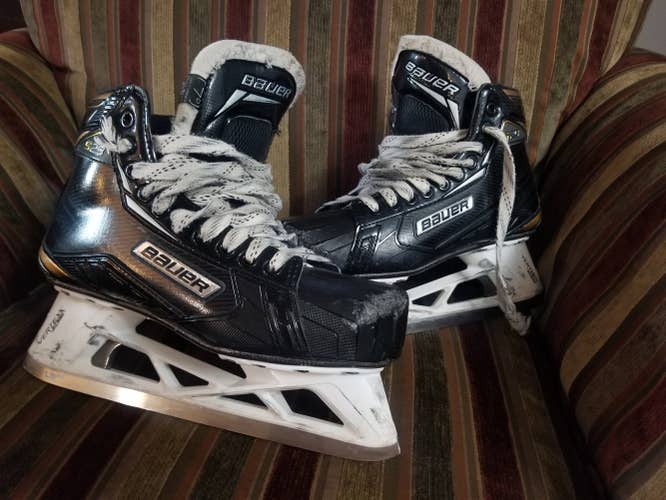 Senior Used Bauer Supreme S29 Hockey Goalie Skates Regular Width Size 7