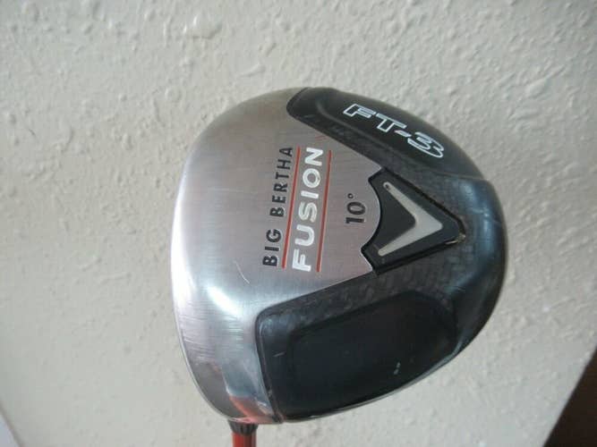 LEFT HAND CALLAWAY BIG BERTHA FUSION FT-3 DRAW 10* DRIVER ALDILA NVS 55g STIFF