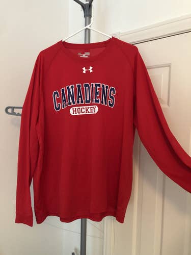 Montreal Canadiens Team Issued Red Adult XL Under Armour Shirt