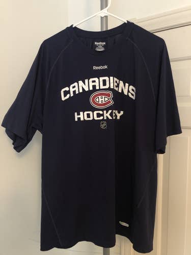 Montreal Canadiens Team Issued Blue Adult XL Reebok Shirt