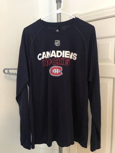 Montreal Canadiens Team Issued Blue Adult XL Adidas Shirt