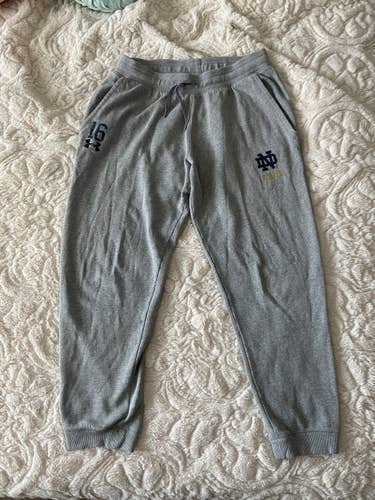 Notre Dame Team Issued 16 XL Grey Jogger Sweatpants
