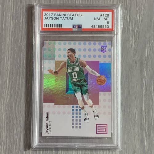 Jayson Tatum Boston Celtics Panini Status Rookie Card #128 PSA Graded 8 NM-MT