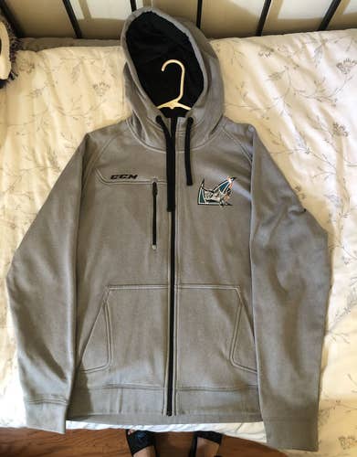Player Issued CCM San Jose Barracuda Adult Large Zip up