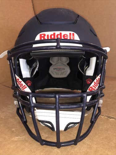 USED RIDDELL YOUTH FLEX FOOTBALL HELMET - SMALL - FLAT NAVY