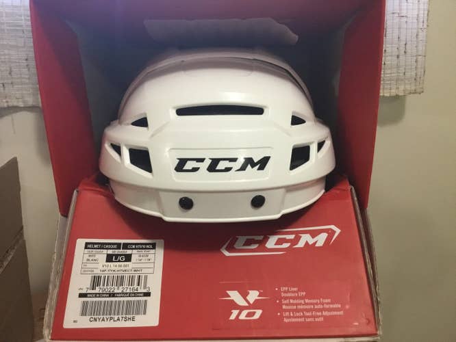 NEW! CCM Vector V10 Pro Stock Hockey Helmet White