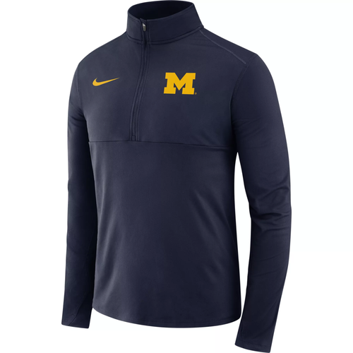 Michigan Wolverines Nike Men's Blue Long Sleeve Core Half-Zip Pullover Shirt XXL 2XL