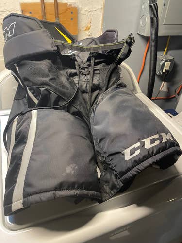 Black Senior Used Small CCM Tacks 4052 Hockey Pants Pro Stock