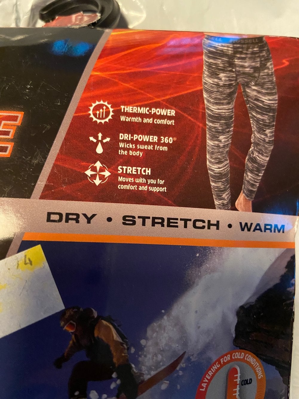 russell performance active base layer with stretch