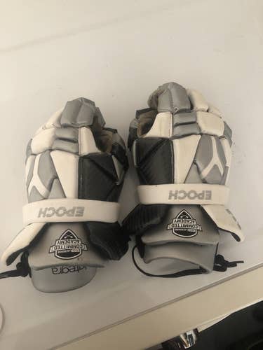 White Used Player's Epoch 13" Lacrosse Gloves