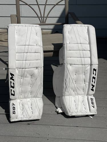 29+1" CCM Revolution 597 Goalie Leg Pads Intermediate White
