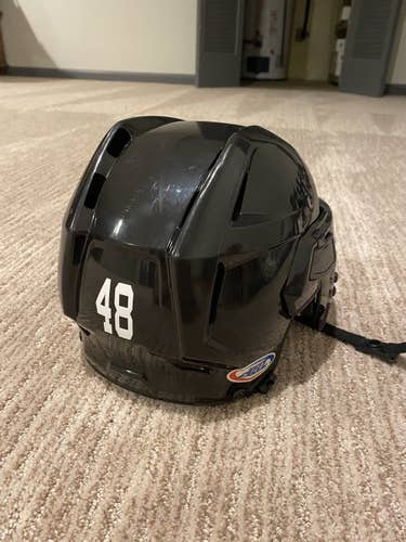 Chicago Wolves #48 Used Medium CCM Pro Stock Vector V08 Helmet
