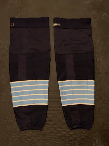 Pittsburg Penguins Winter Classic Alternate Reebok Edge Hockey Socks XL+ Navy Pro Stock