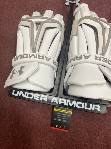 White New Player's Under Armour 13" BioFit Lacrosse Gloves