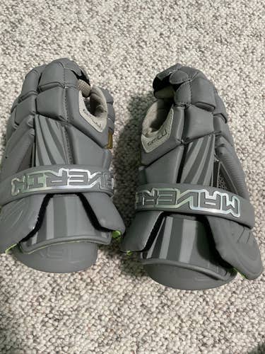 Gray Used Player's Maverik 13" Max Lacrosse Gloves