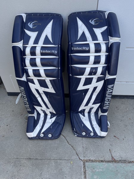 Navy/White Used Senior 36" Vaughn Goalie Leg Pads