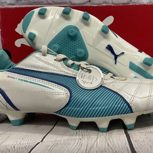 Puma Women’s Spirit FG Soccer Cleats Size 7.5 White Turquoise New With Defects