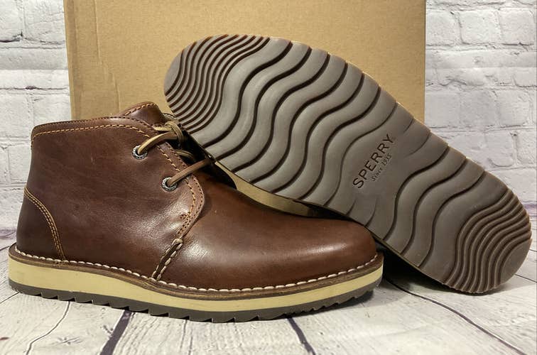 Sperry Top-Sider Men’s Dockyard Chukka Burgundy Premium Leather Size 7 Brown NWB
