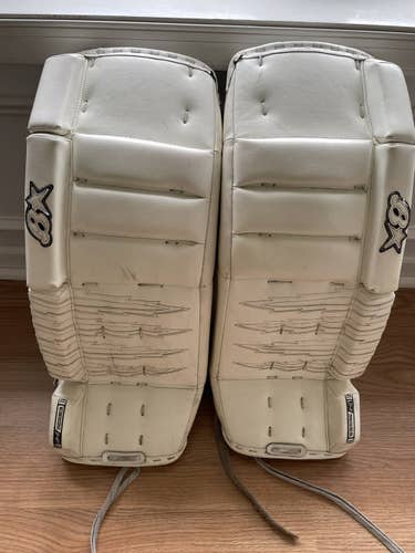 White Junior 27" Brian's H Series Goalie Leg Pads