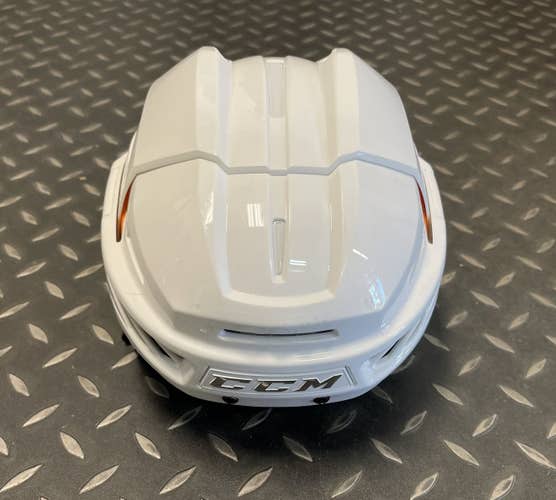 White CCM Fitlite 3DS Hockey Helmet (Sr M)