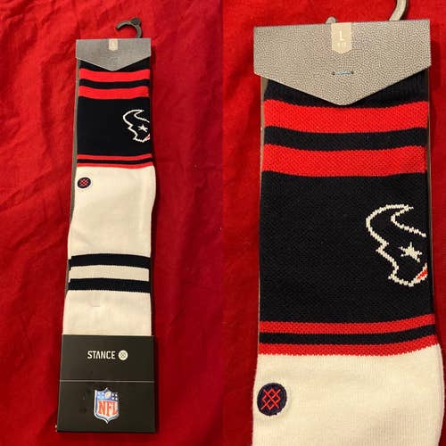 NFL Houston Texans Football Socks by Stance, Size Large * NEW NWT