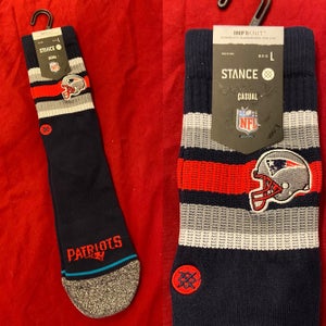 NFL New England Patriots Football Socks by Stance, Size Large * NEW NWT