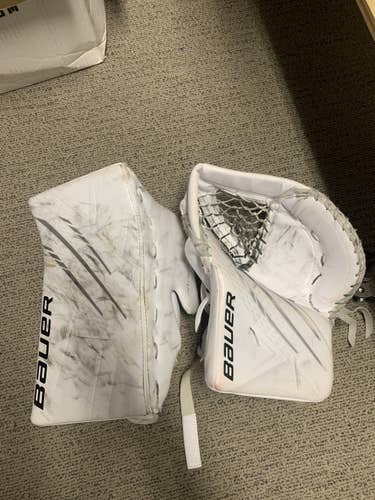 Regular bauer vapor hyper light goalie glove and blocker