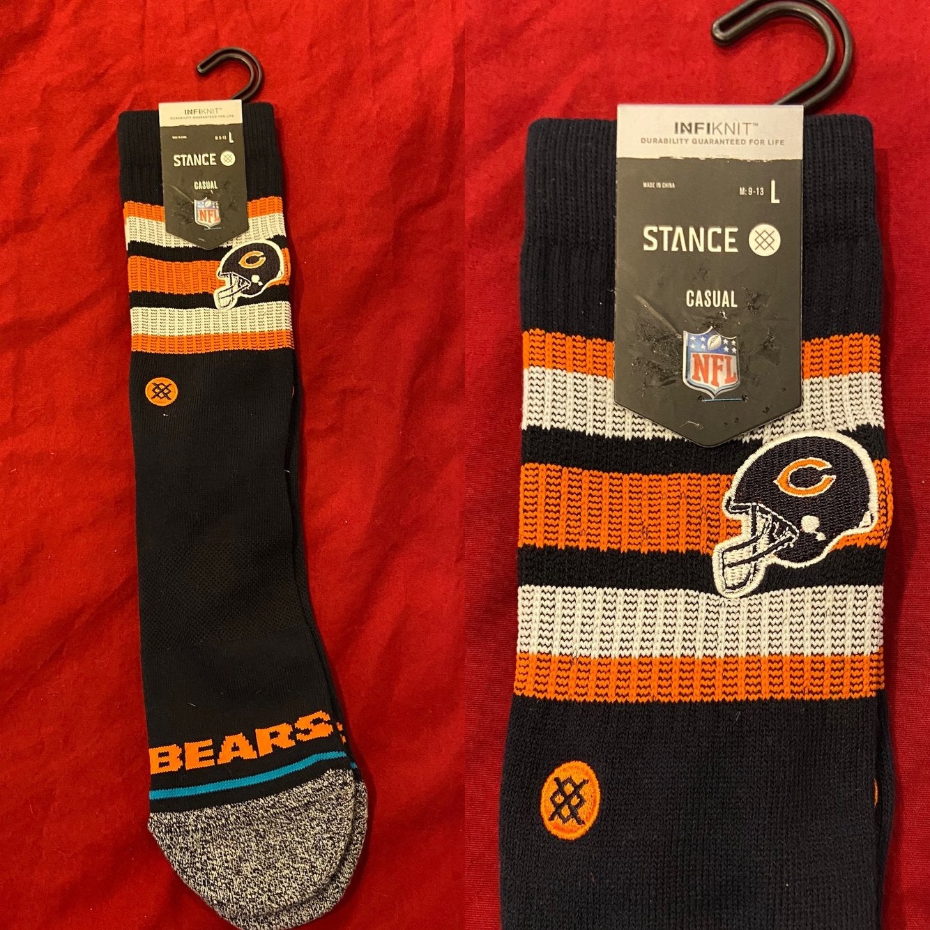 NFL, Accessories, Chicago Bears Football Socks