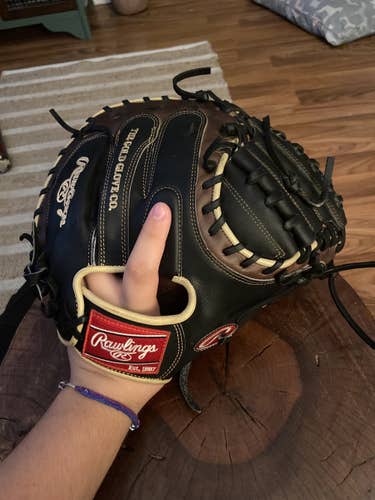 Black High School/College Catcher's 33" Heart of the Hide Baseball Glove