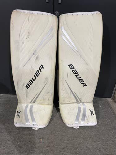 White Used 34" Bauer Vapor 2X Pro Goalie Leg Pads