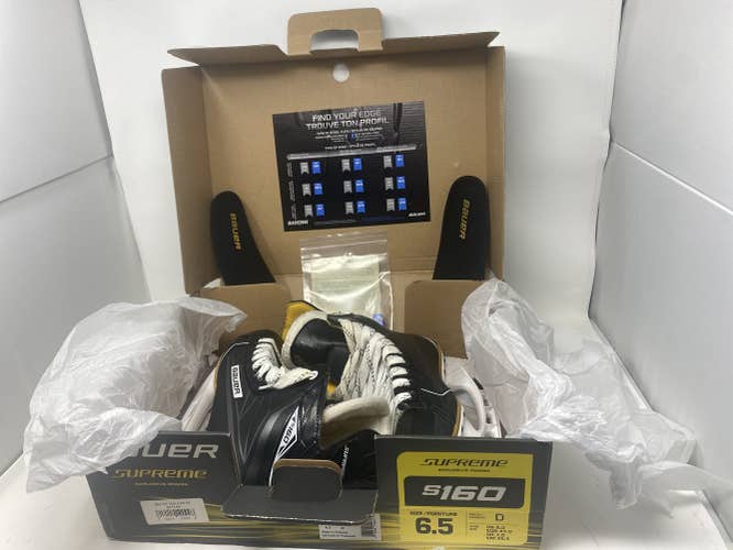 Used Senior Bauer Supreme 160 Hockey Skates Regular Width Size 6.5 Great Condition Free Sharpening!!