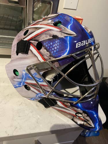 Blue Used Bauer  NME 4 Goalie Mask