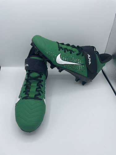 Nike Alpha Menace Pro 2 Mid Green Black Football Mens Size 11 Cleats AQ3209-301