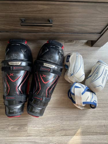 Bauer Vapor XVelocity shin guards and Bauer Nexus 9000 elbow pads