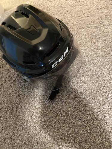 Black Used Medium CCM Tacks 710 Helmet Pro Stock