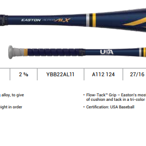 New Easton 2022 "Alpha ALX" -11  USA  FREE SHIPPING
