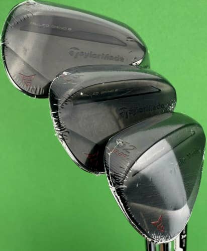 TaylorMade Milled Grind 2 Black Wedge Set 52-09*, 56-12*, 60-10* GW SW LW NEW