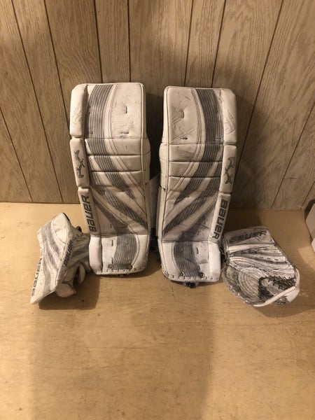 White Intermediate 32" Bauer RX8 Goalie Leg Pads