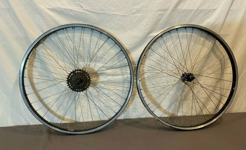 Vintage 6-Speed 26" Mountain Bike Wheelset Sun Levanter L25 Rims Maillard Hubs