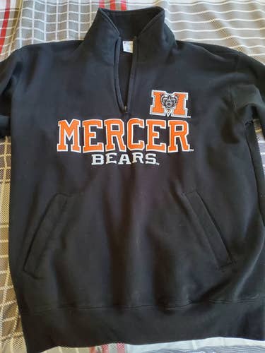 Mercer Bears Black Adult 1/4 Zip Unisex New Large Champion Sweatshirt