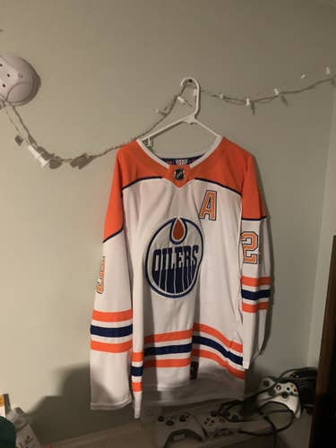 White Adult Medium Adidas Jersey