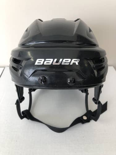 Used Senior Bauer Re-Akt Hockey Helmet Black Large Lg L reakt sr