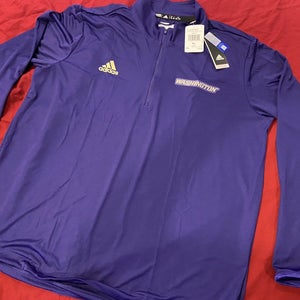 NCAA Washington Huskies Adidas Purple 1/4 Zip Pullover XL * NEW NWT
