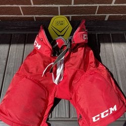 Red Junior Used Medium CCM Tacks 9060 Hockey Pants