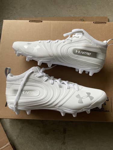 White Adult New Men's Size 10 (Women's 11) Under Armour Nitro's Mids