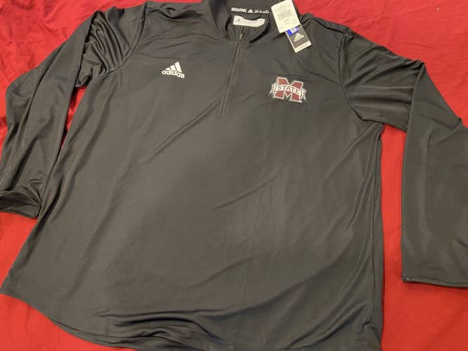 NCAA Mississippi State Bulldogs Adidas 1/4 Zip Pullover XXL * NEW NWT